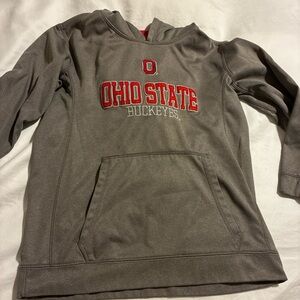 Ohio State Buckeyes Kids Gray Hoodie scarlet & gray size l large
